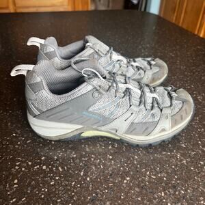 Merrell Womens 8 Vibram Siren Sport Olive Gray Hiking Trail Shoes Sneaker